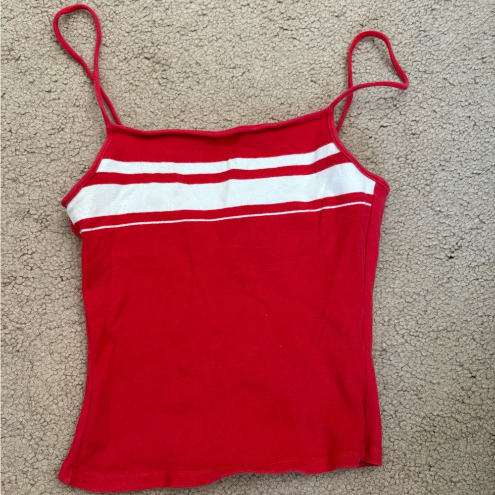 Garage Red and White Striped Top